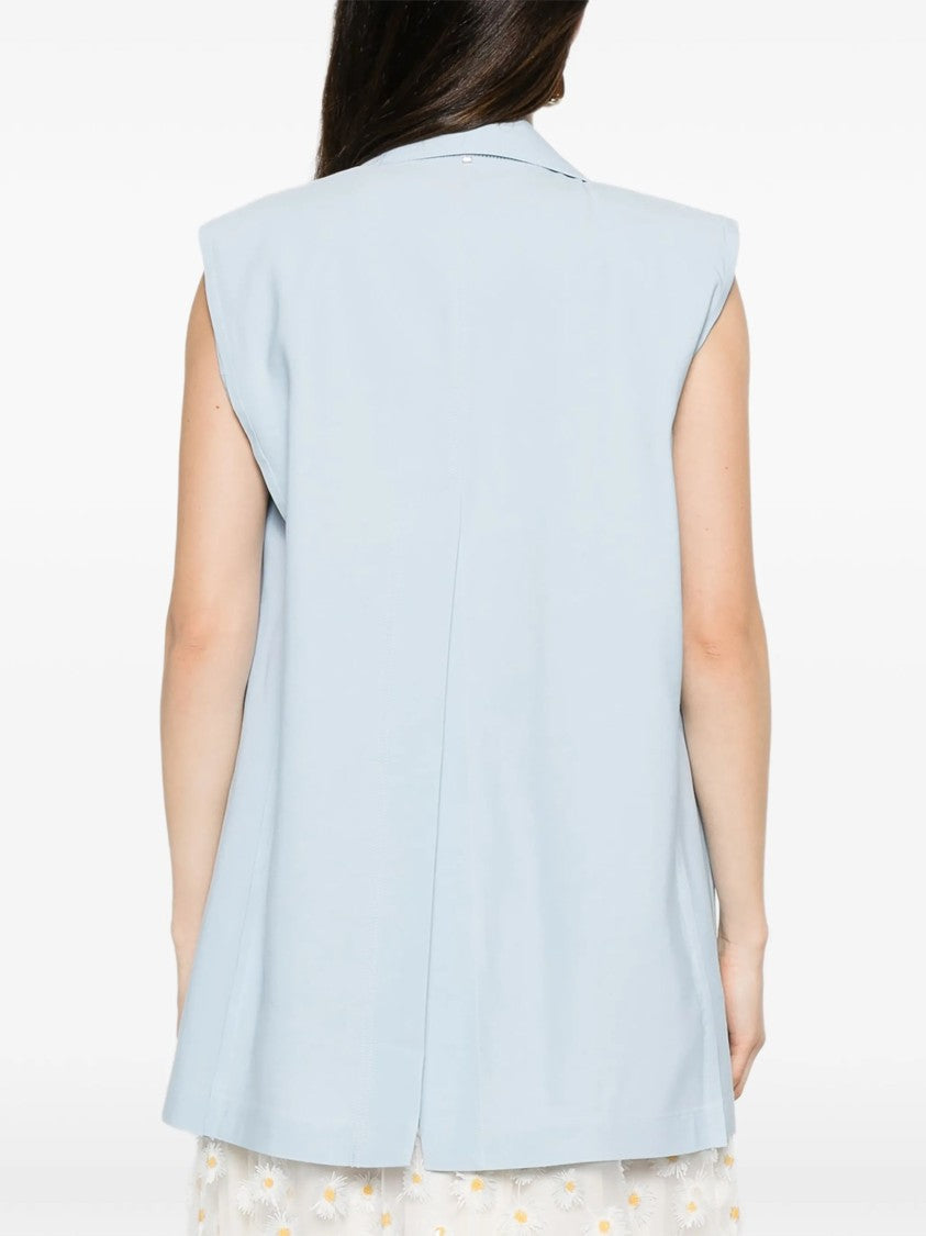 Sportmax Light Blue V-Shaped Lapel Vest