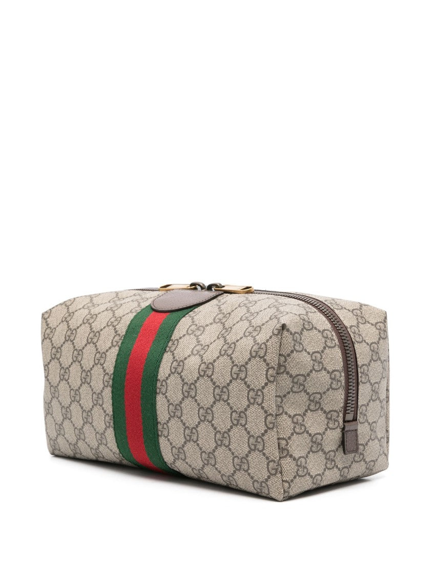 Gucci Beige Ophidia Gg Canvas Toiletry Bag