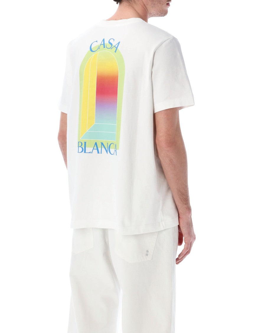 Casablanca L’Arche Printed Lime & Yellow T-Shirt In White