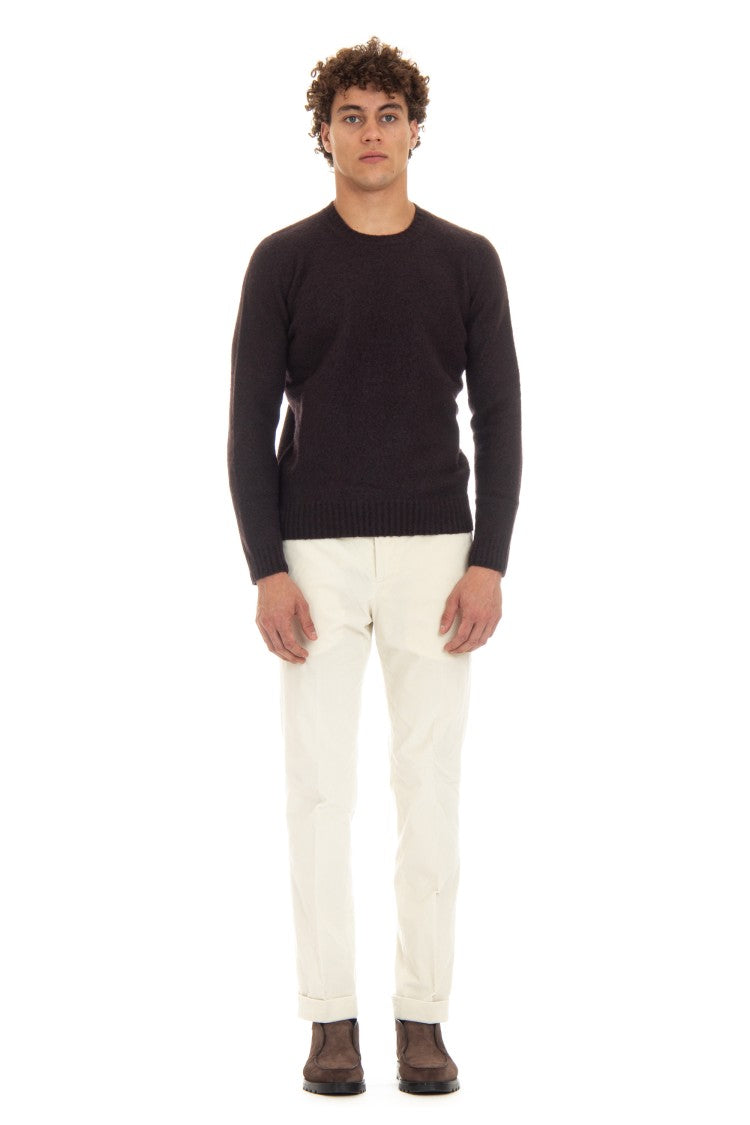 Drumohr Brushed Wool Garzata Crewneck Sweater