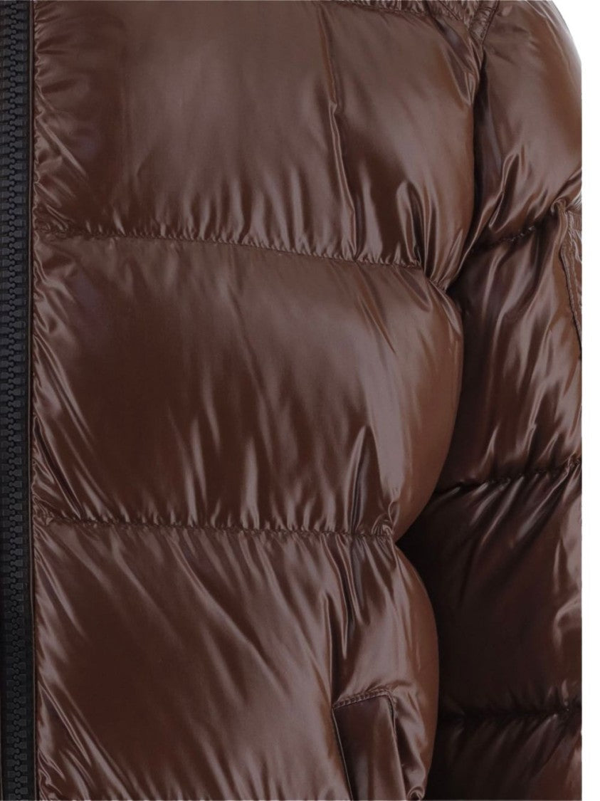 Herno Shiny Padded Quilted Jacket With Hood And Front Zipper