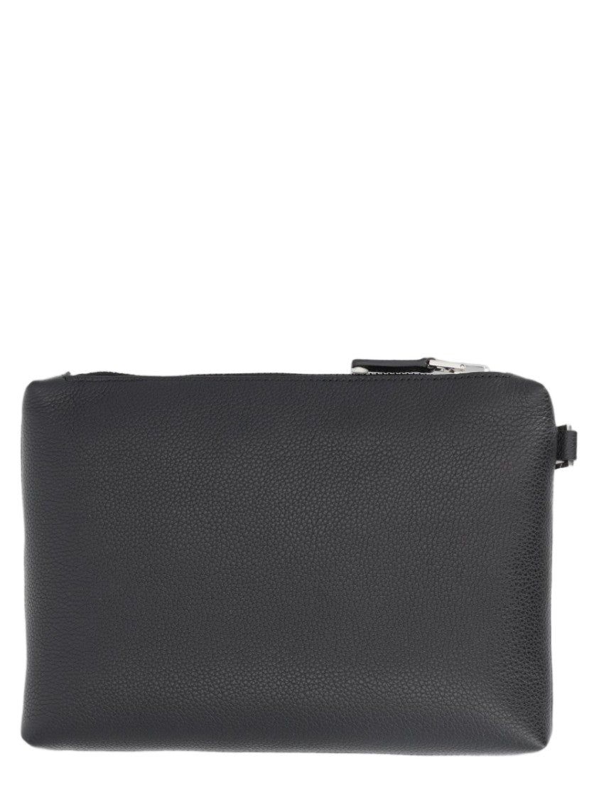 Tom Ford Textured Calf Leather Pouch With Metallic Zipper Detail