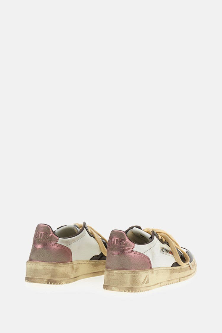 Autry Multicolor Medalist Super Vintage Laminated Leather Sneakers