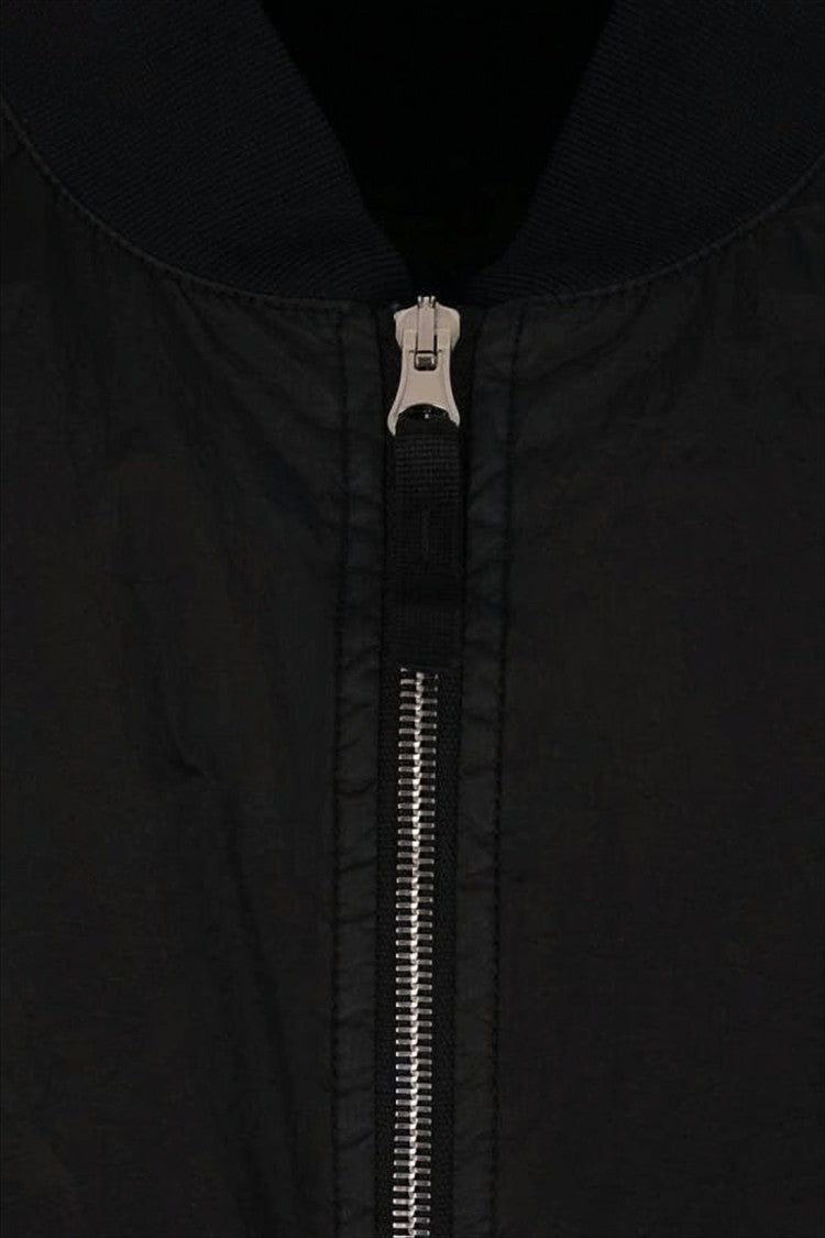 Stone Island Polyamide Black Bomber Jacket With Minimalist Design