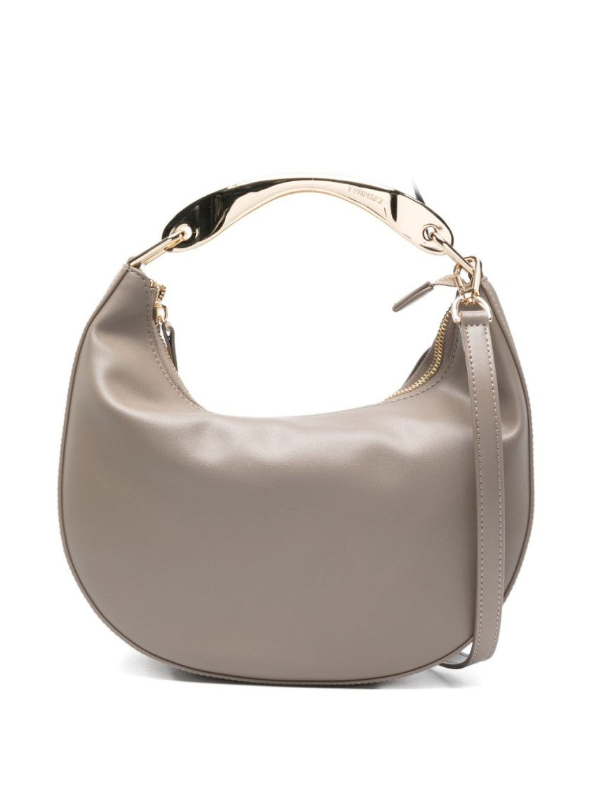Twin-Set Structured Dove Grey Handbag With Minimalist Design