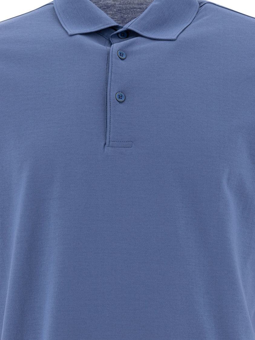 Herno Light Blue Cotton Polo Shirt