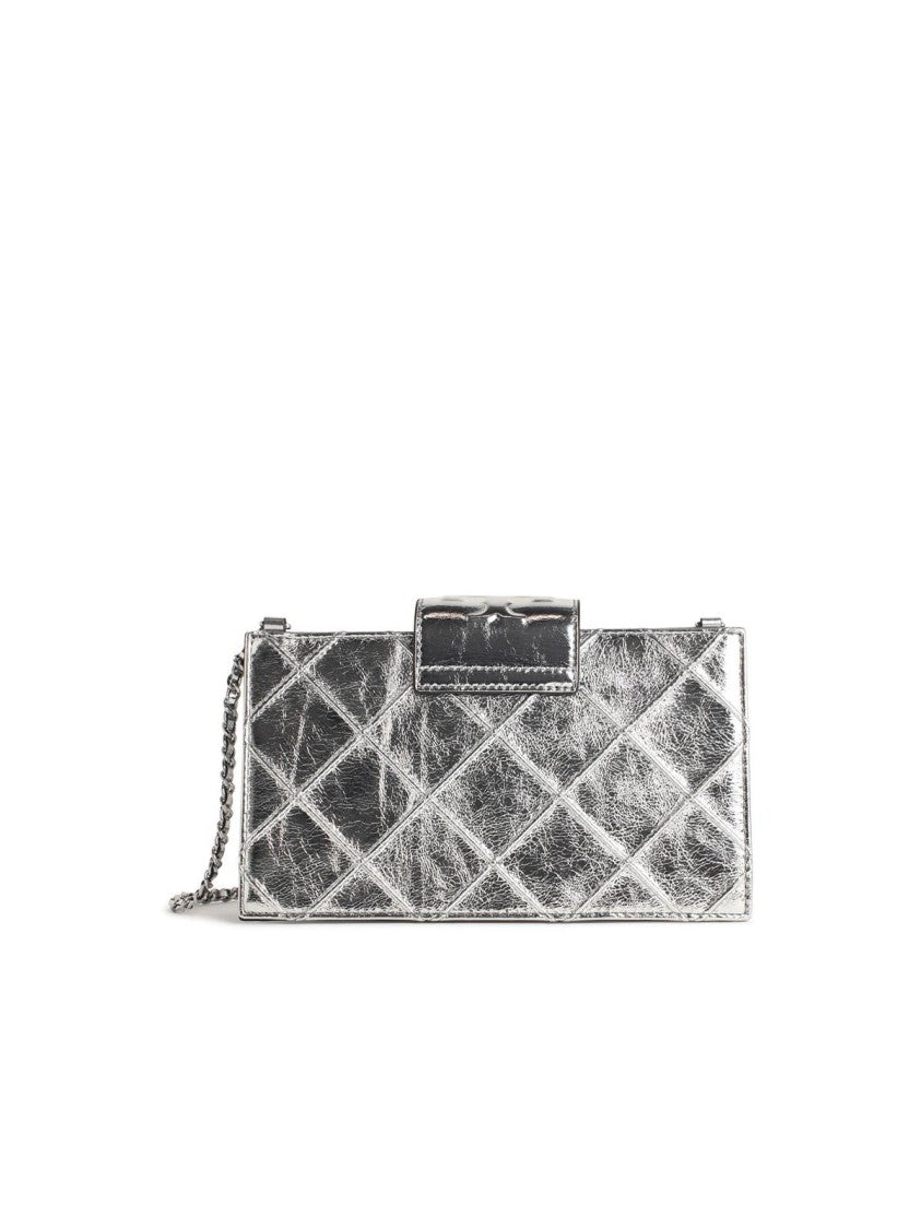Tory Burch Silver Leather Crossbody Bag