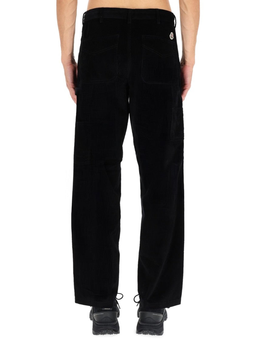 Moncler Straight-Leg Ribbed Cotton Pants With Five-Pocket Design