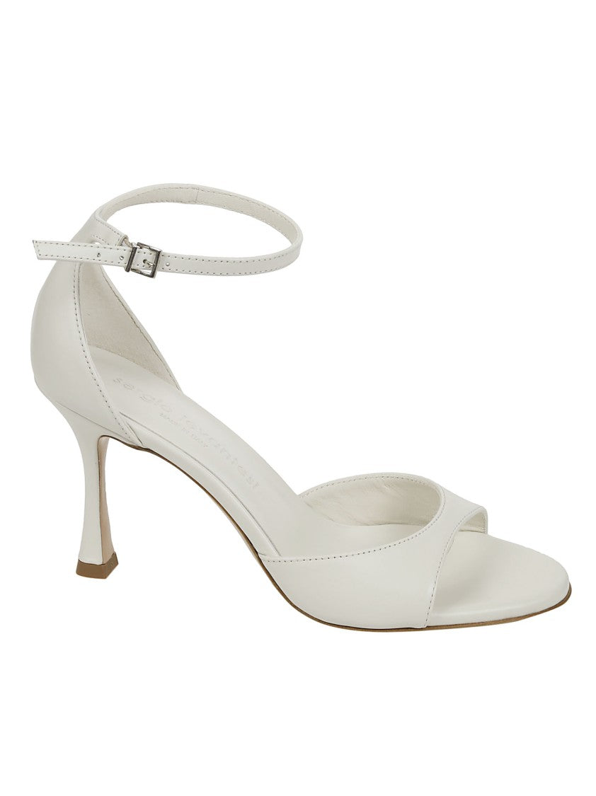 Sergio Levantesi Ankle Strap Leather Sandals With Covered Heel