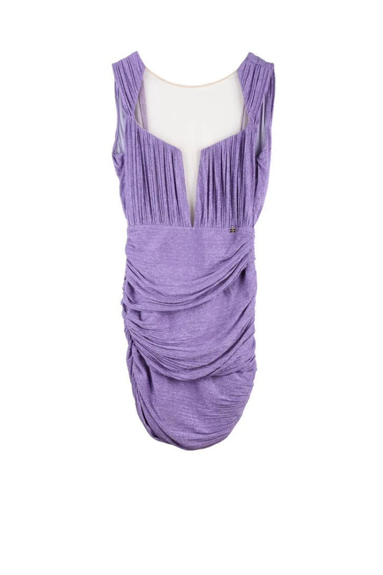 Elisabetta Franchi Lamé Mini Dress - Purple