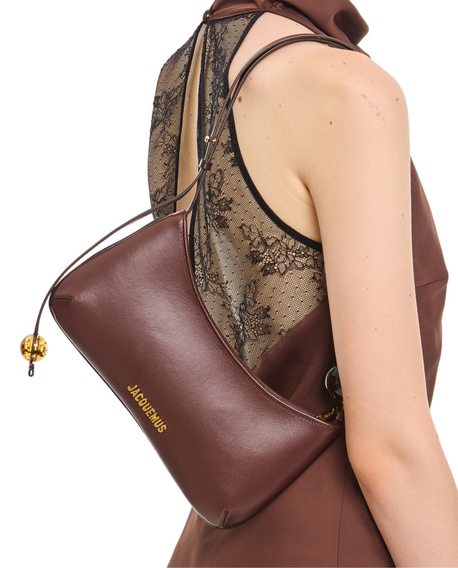 Jacquemus Bead-Detail Leather Shoulder Bag With Adjustable Handle