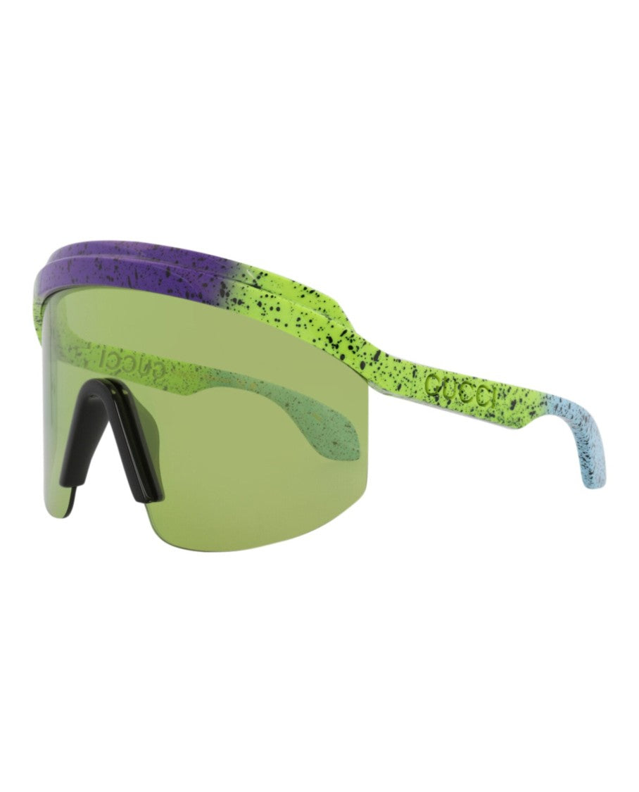 Gucci Shield-Frame Injection Sunglasses