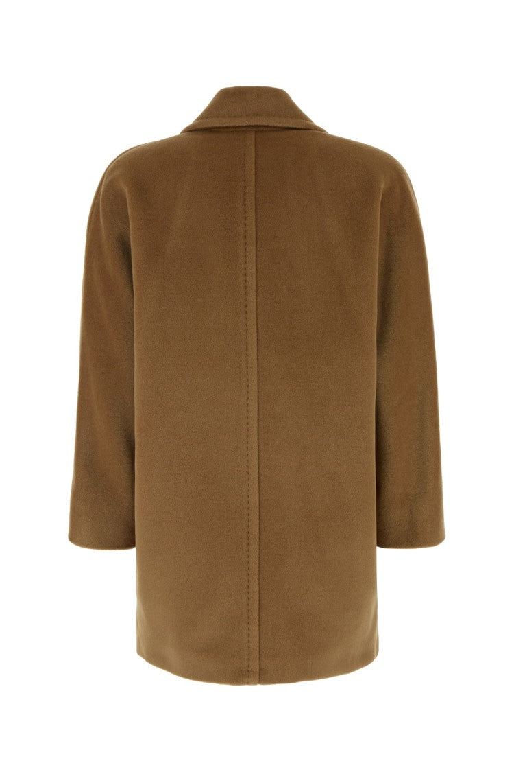 Mm Studio Double-Breasted Brown Virgin Wool Coat