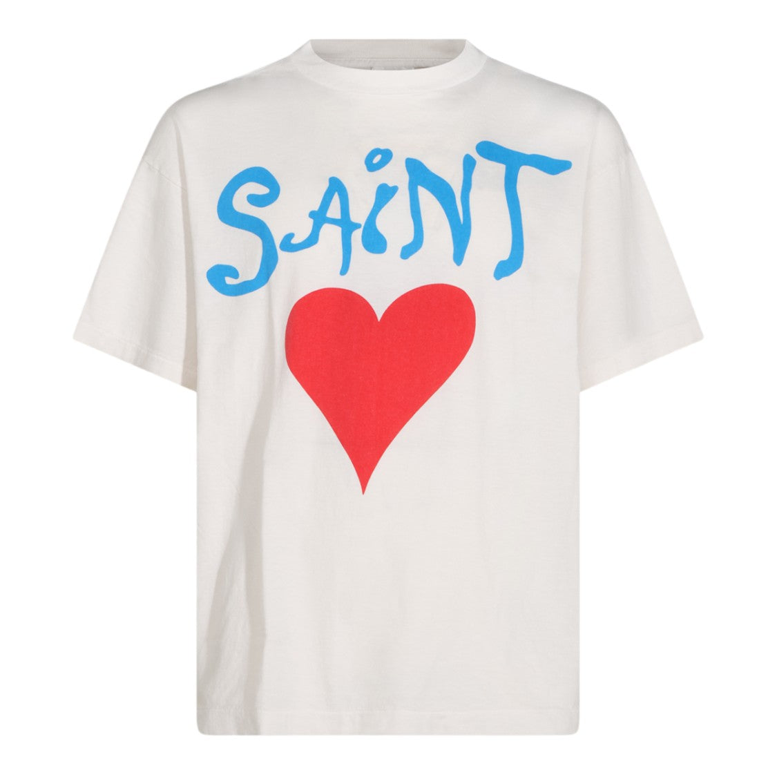 Saint Mxxxxxx Graphic Print Off-White T-Shirt With Relaxed Fit