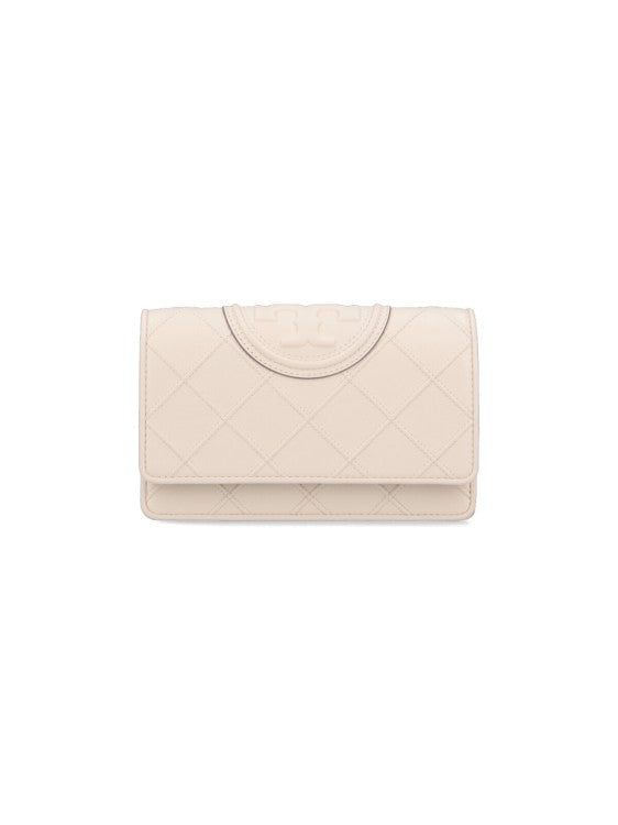 Tory Burch Fleming' Chain Wallet – Ivory