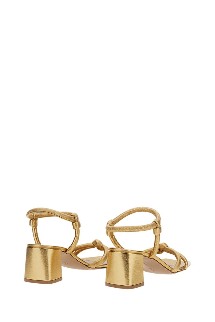 Gianvito Rossi Mid Kitten Heel Leather Sandals With Adjustable Ankle Strap