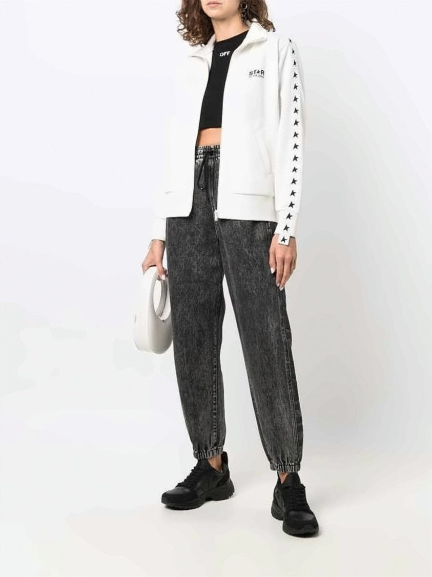 Golden Goose Track Jacket With Stand Collar And Star Motifs