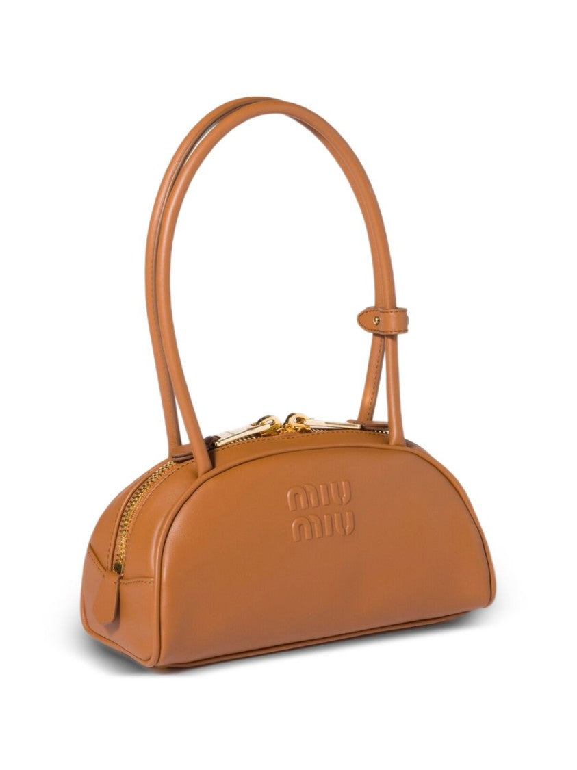 Miu Miu Smooth Calf Leather Double-Zip Shoulder Bag