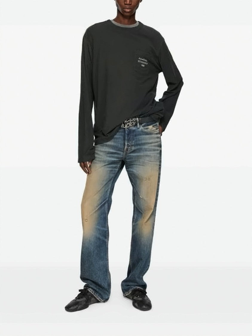 Acne Studios Relaxed Fit Long-Sleeve T-Shirt With Textured Fabric