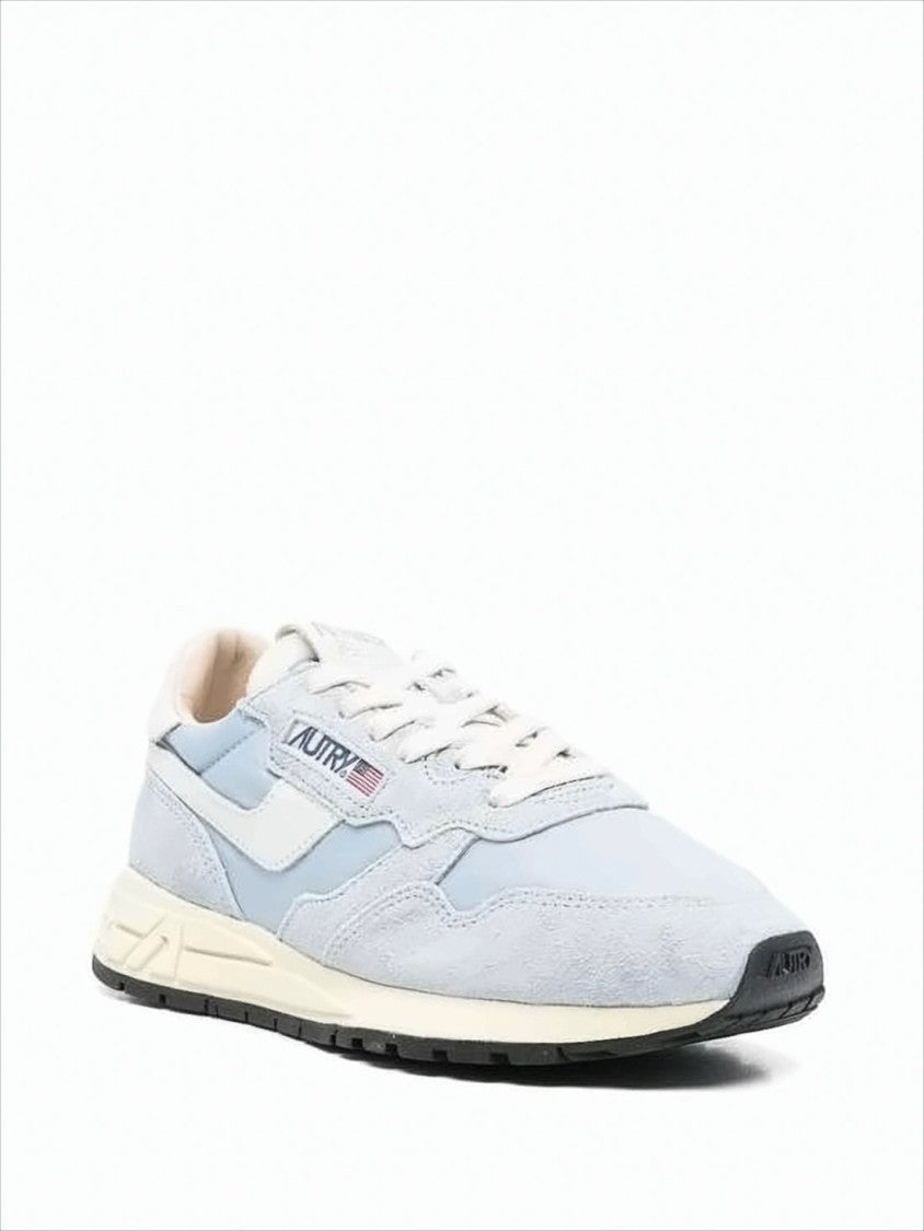 Autry Layered Light Blue Suede And Nylon Sneakers