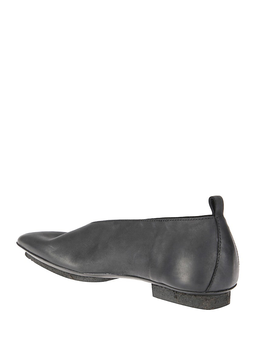 Uma Wang Square-Toe Leather Ballerina Shoes