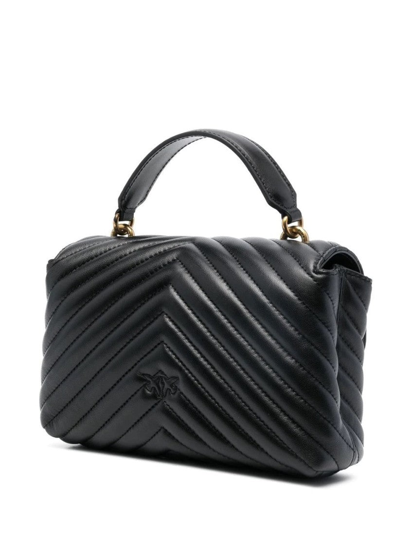 Pinko Quilted Leather Mini Crossbody Bag With Bird Clasp