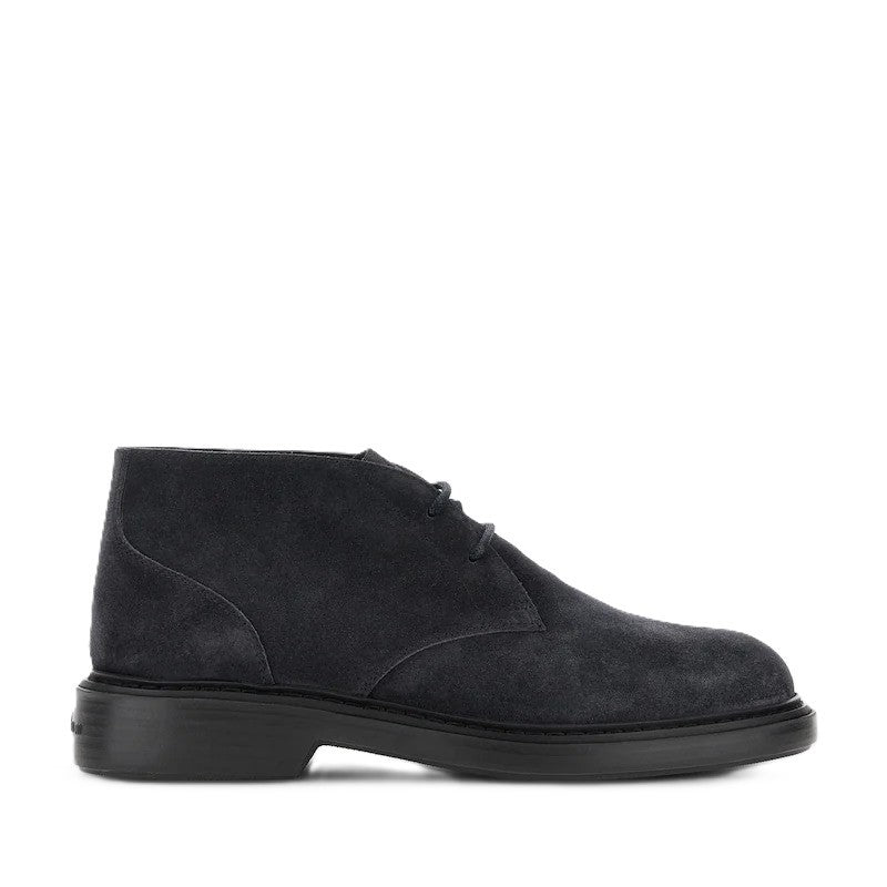 Hogan Minimalist Smooth Suede Ankle Boots