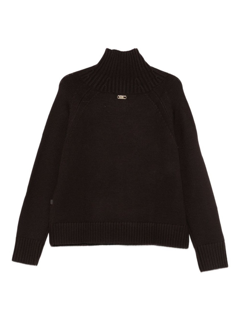 Michael Kors Brown Wool Sweater With High Ribbed Turtleneck