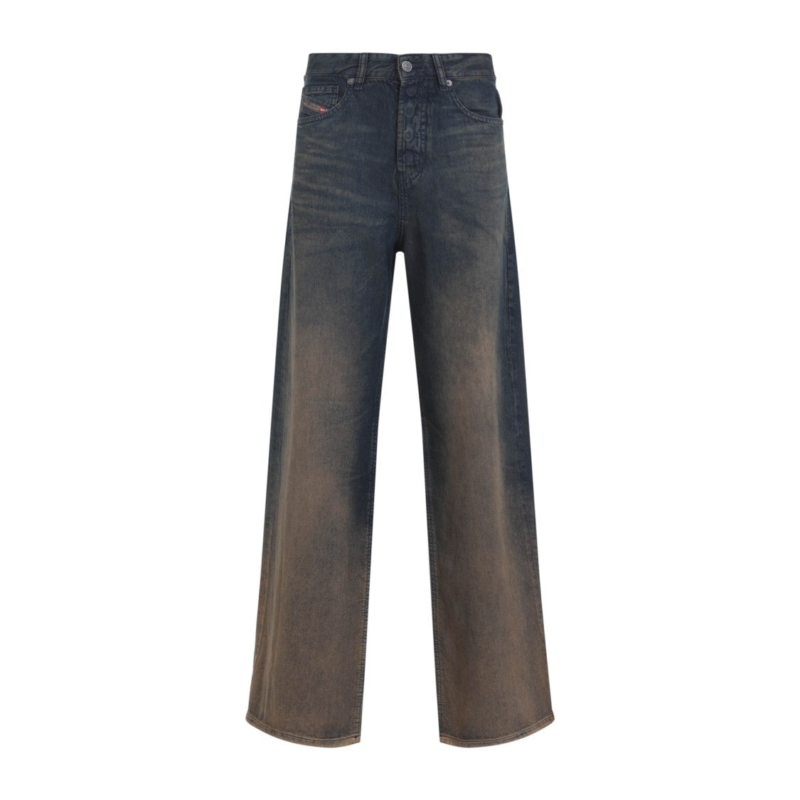 Diesel Wide-Leg High-Waist Jeans In Faded Blue Lyocell