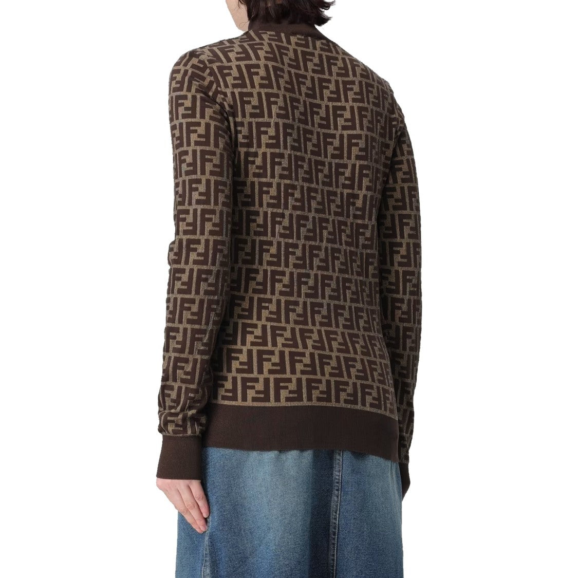 Fendi High Neck Cotton Ff Sweater