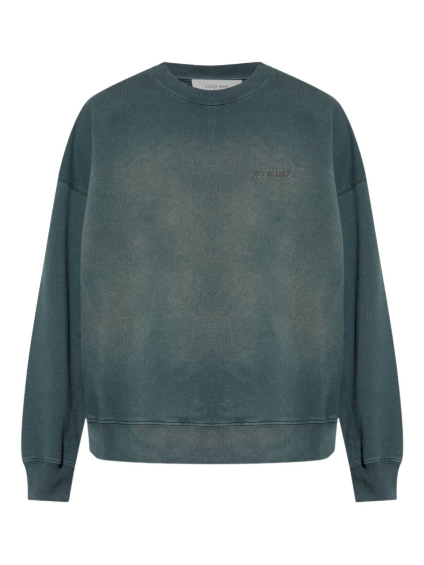 Golden Goose Moss Green Dyed Cotton Crewneck Sweatshirt