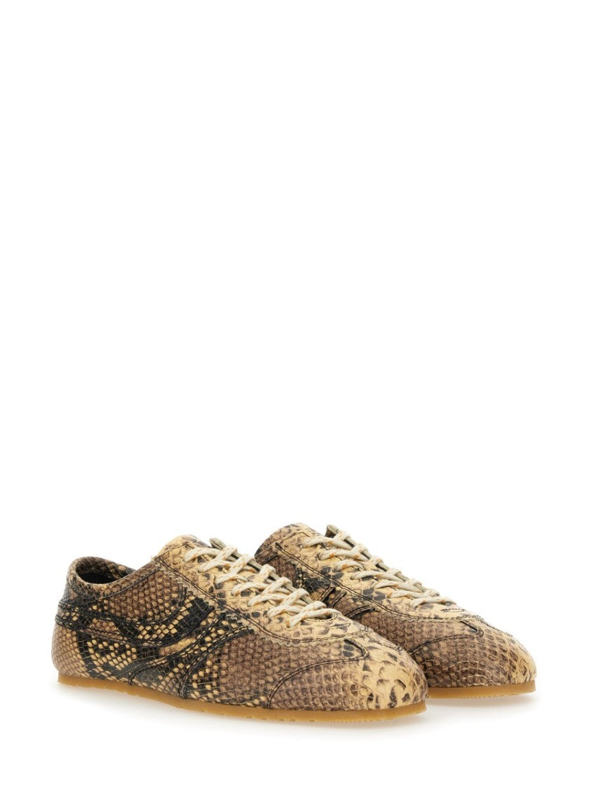 Dries Van Noten White Calf Leather Sneaker With Refined Silhouette