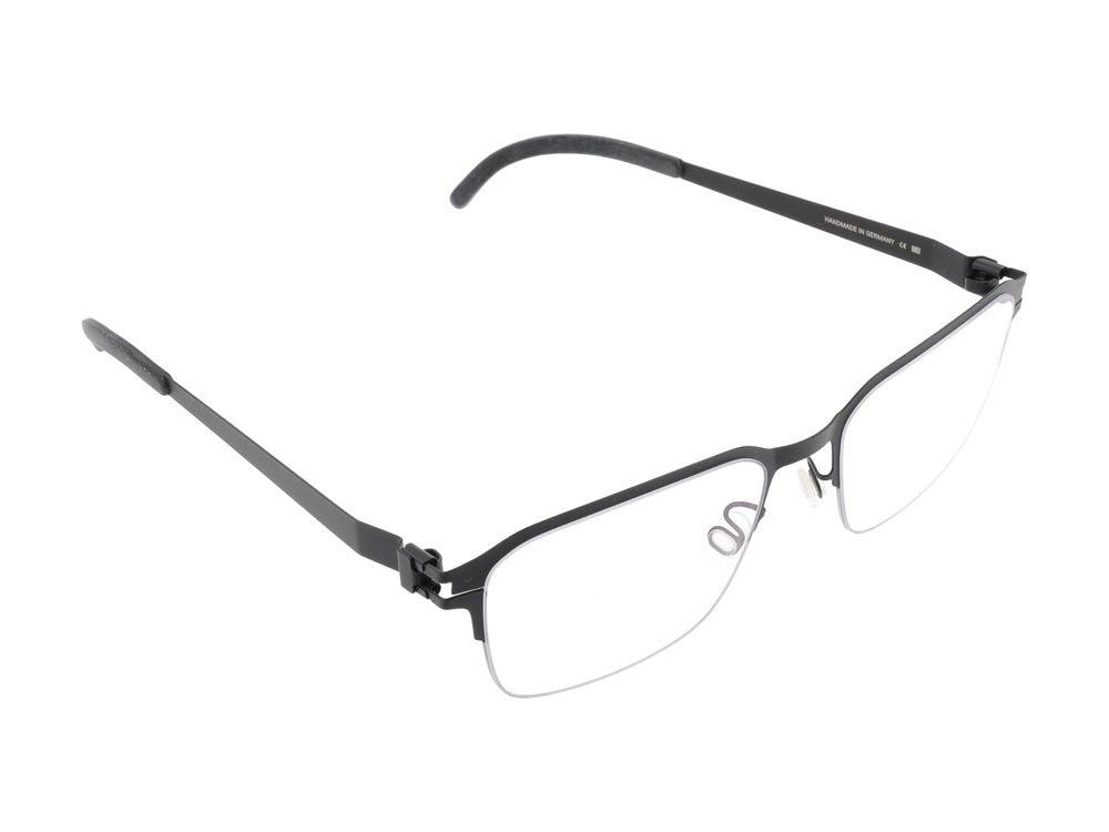 Mykita Silver Black Sleek Rectangular Acetate-Titanium Optical Glasses