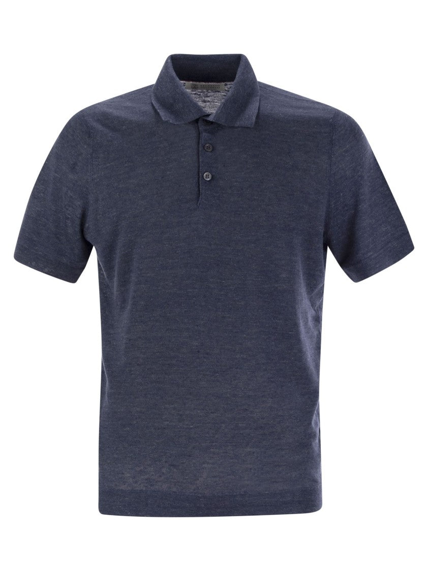 Brunello Cucinelli Linen And Cotton Knit Polo Shirt