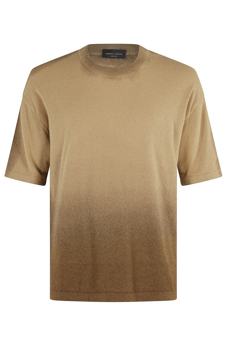 Roberto Collina Sun-Faded Cotton Blend Crew Neck Sweater