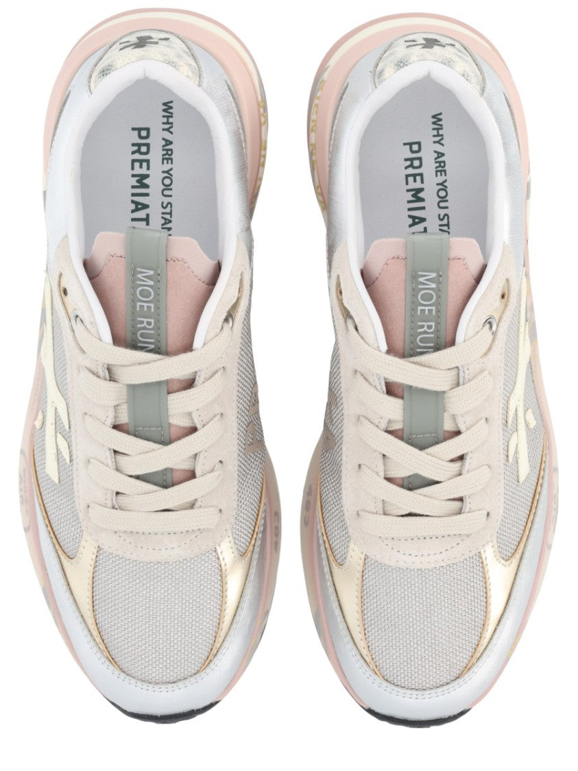 Premiata Chunky Multicolour Sneakers With Metallic And Leather Panels