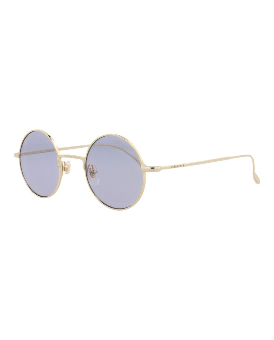 Gucci Round Metal Sunglasses With Polished Finish