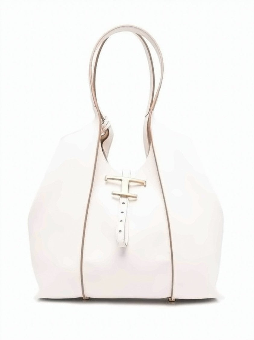 Tod's Smooth Leather Tote With T-Shaped Buckle Closure