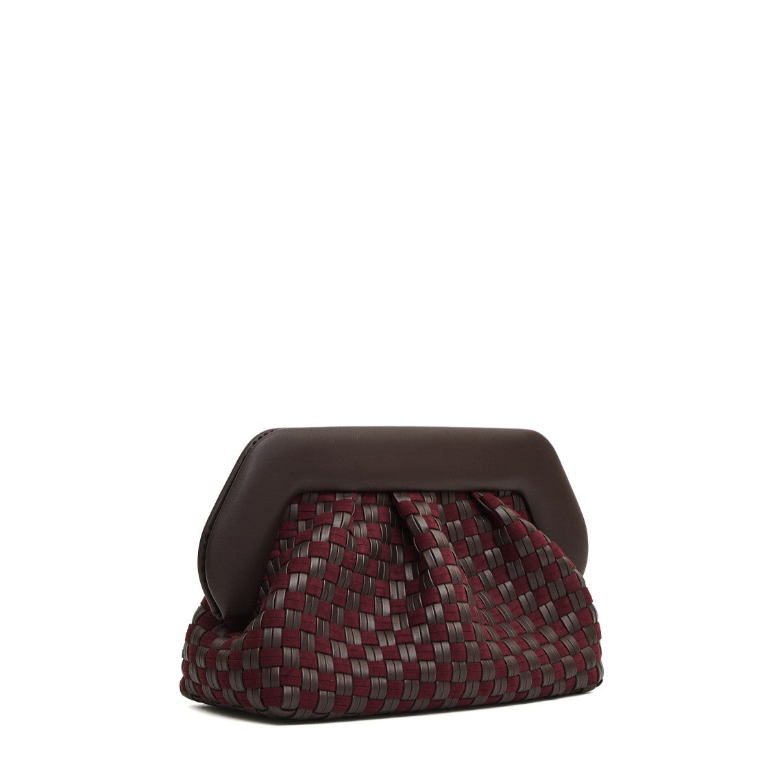 Themoirè Grande Intreccio Woven Clutch In Vegan Leather And Suede