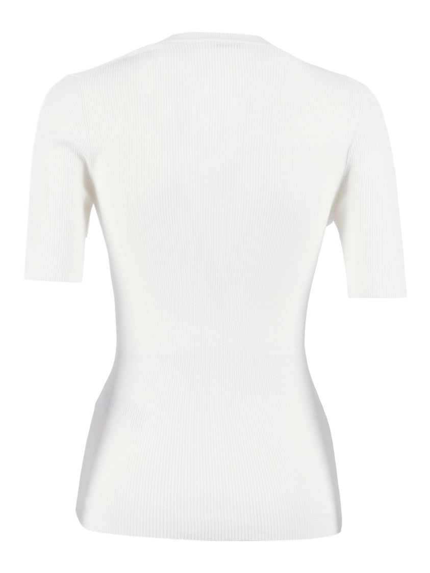 P.A.R.O.S.H. Fitted Ribbed Short Sleeve Top