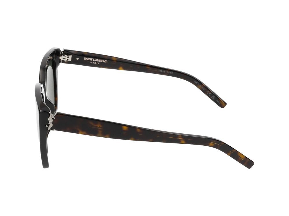 Saint Laurent Havana Bold Oversized Square Acetate Sunglasses