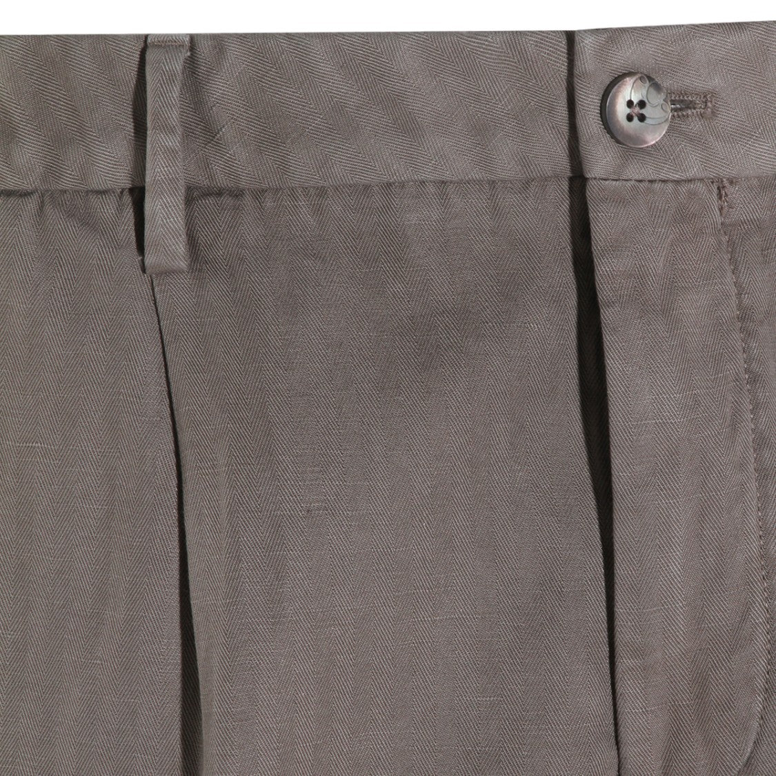 Gta Il Pantalone Tailored Herringbone Trousers With Classic Waistband