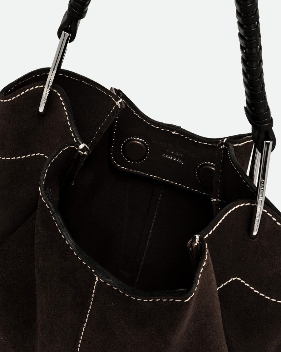 Gianni Chiarini Era Brown Suede Handbag