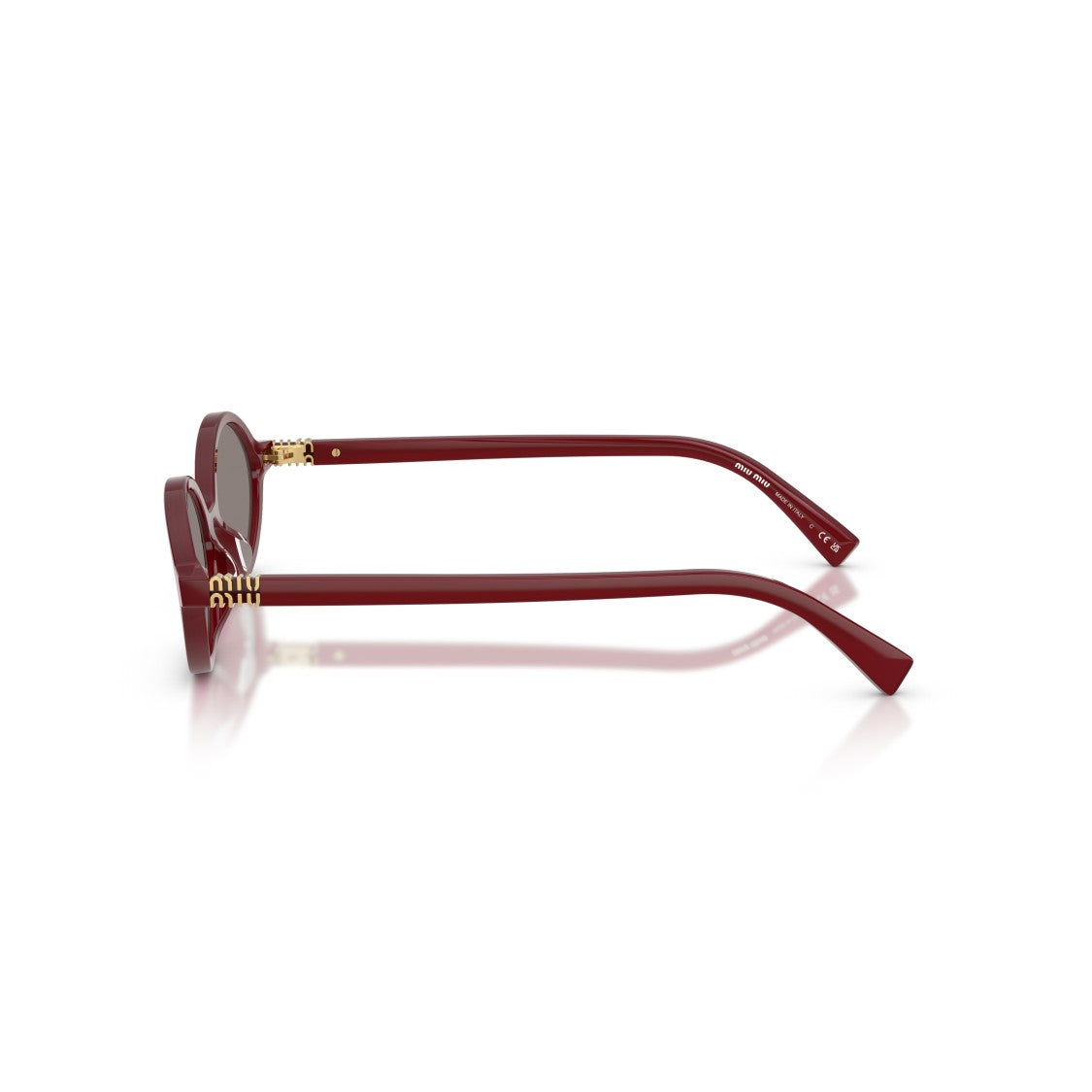 Miu Miu 0Mu 04Zs Oval Burgundy Acetate Sunglasses