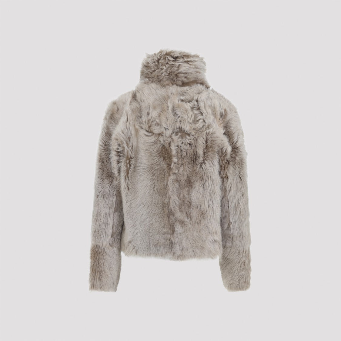 Yves Salomon Short Jacket With Stand-Up Collar In Variegated Lamb Leather