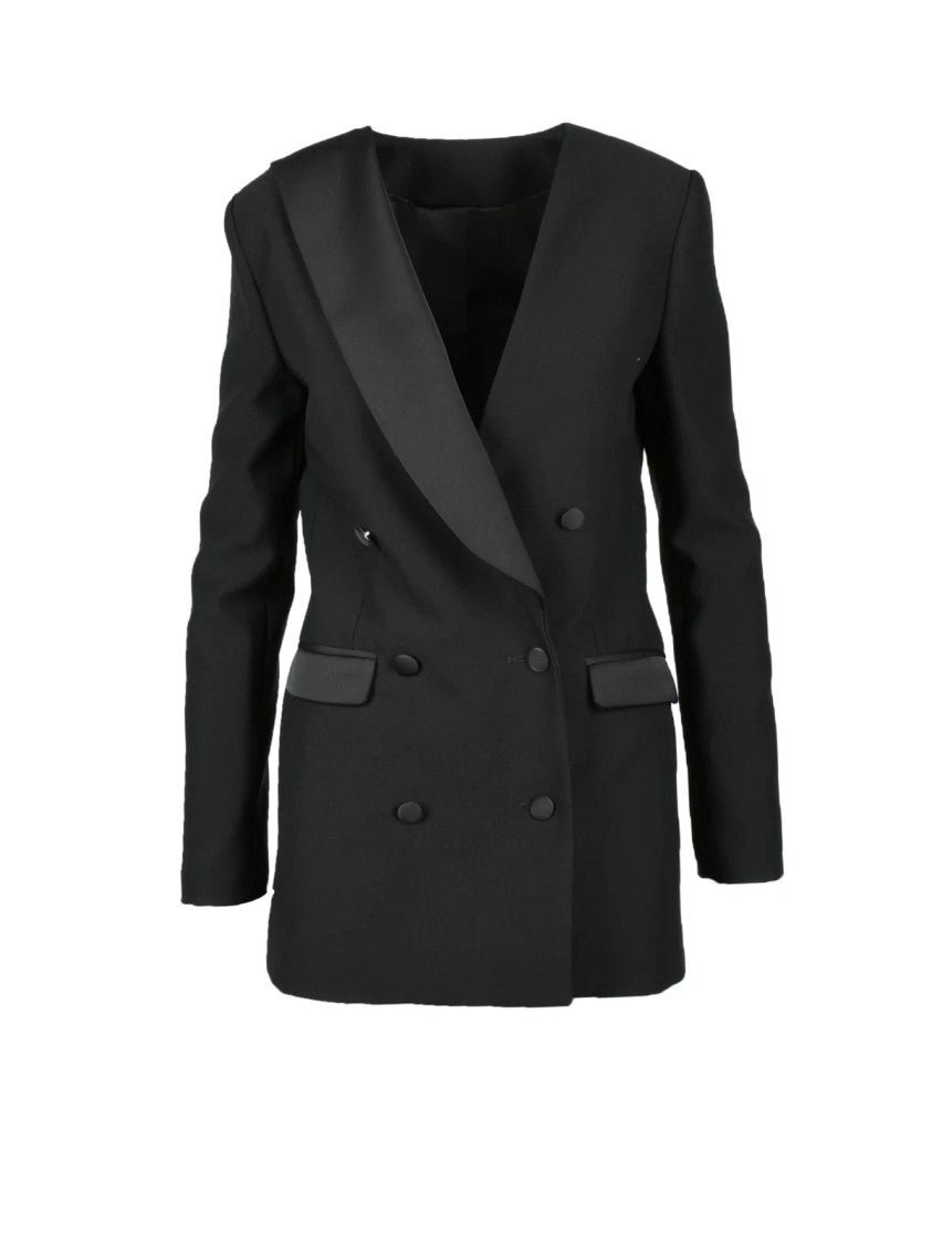 Costume National C. Black Polyester Double-Breasted Jacket
