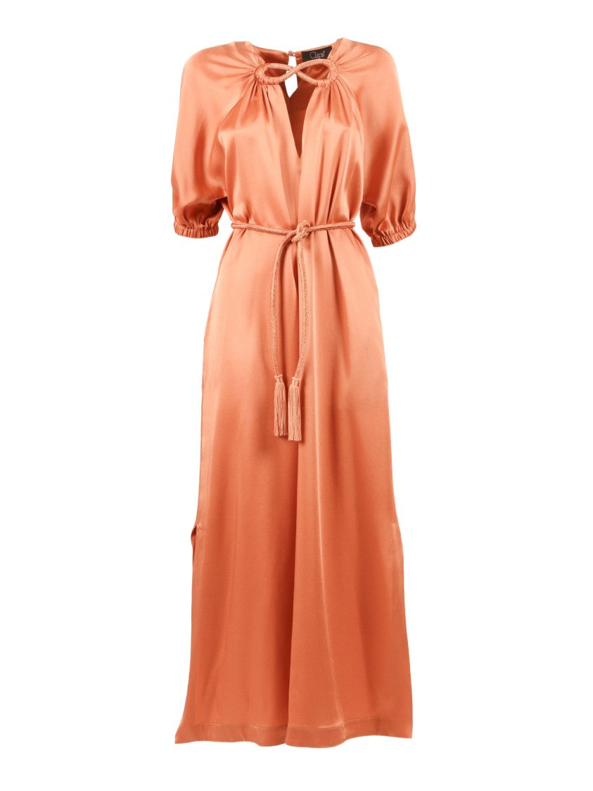 Clips Infinito Silky Puff Sleeve Midi Dress