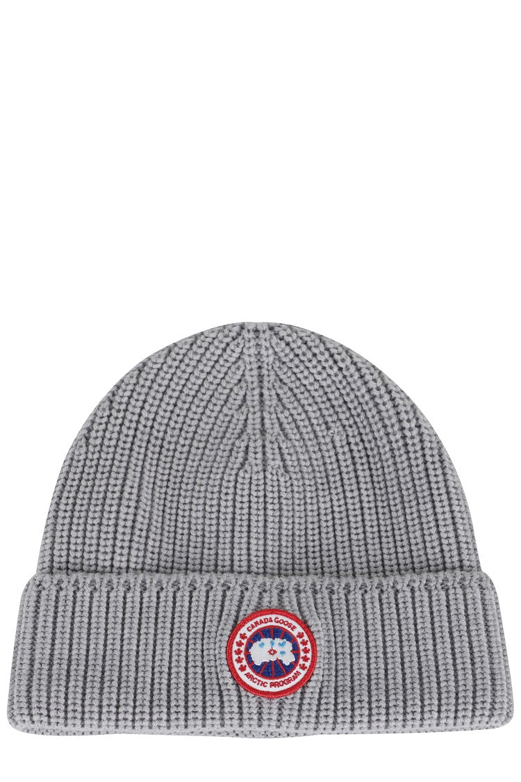 Canada Goose Ribbed Wool Toque Hat With Folded Cuff