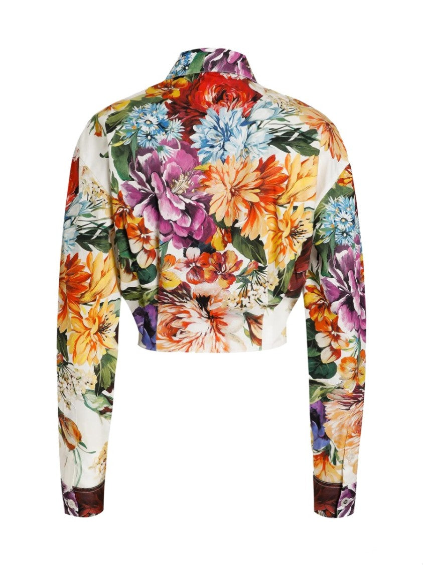 Dolce & Gabbana Flower Bouquet Print Poplin Shirt