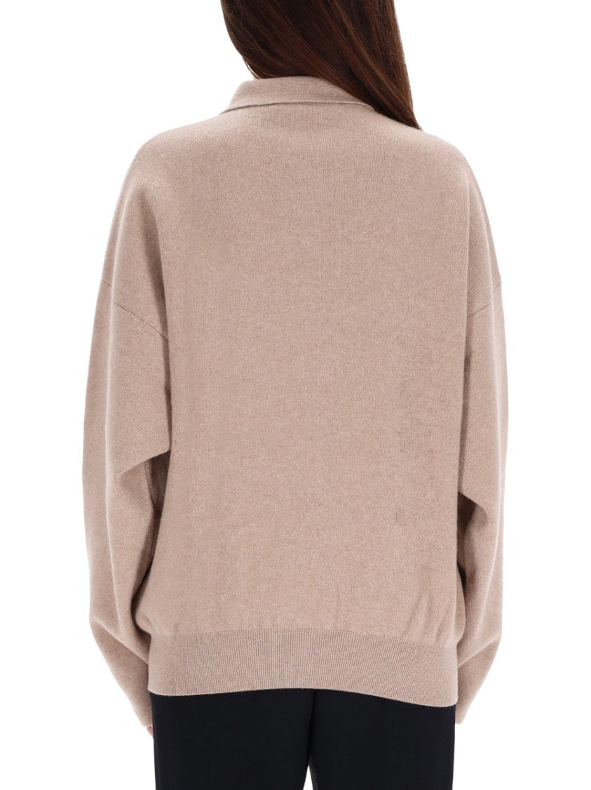 Jacquemus Beige Relaxed Polo Collar Sweater